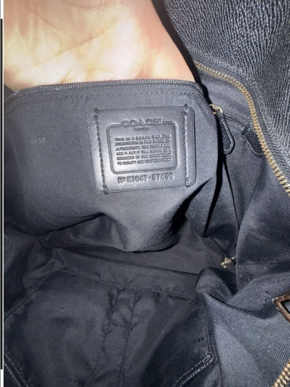 Coach Black Leather Tote with Gold Accent Tag